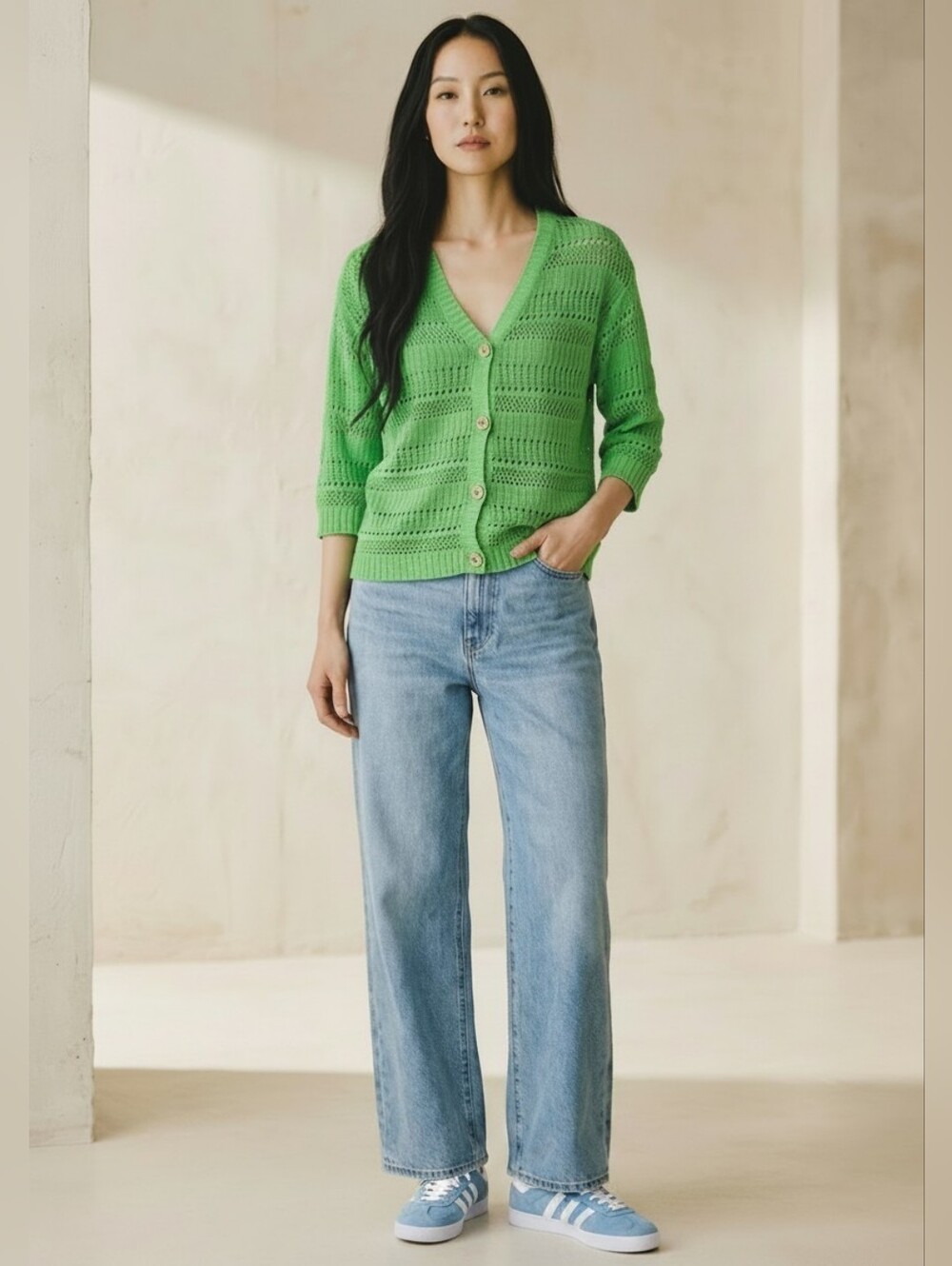 POL Cardigan Top Kelly Green Womens Small NWOT - Picture 3 of 10